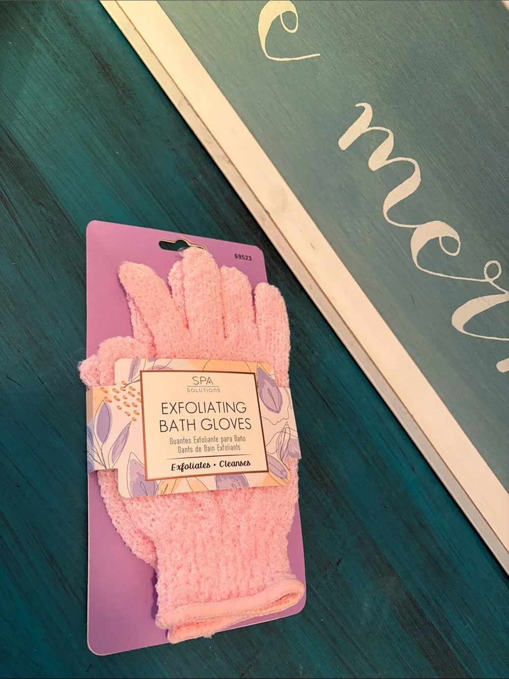 Pink Exfoliating Bath Gloves
